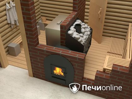 Дровяная печь-каменка Сабантуй 3D 16 (бак слева или справа) в Астане